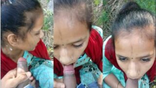 Punjabi sex of a Punjaban sucking a dick outdoors